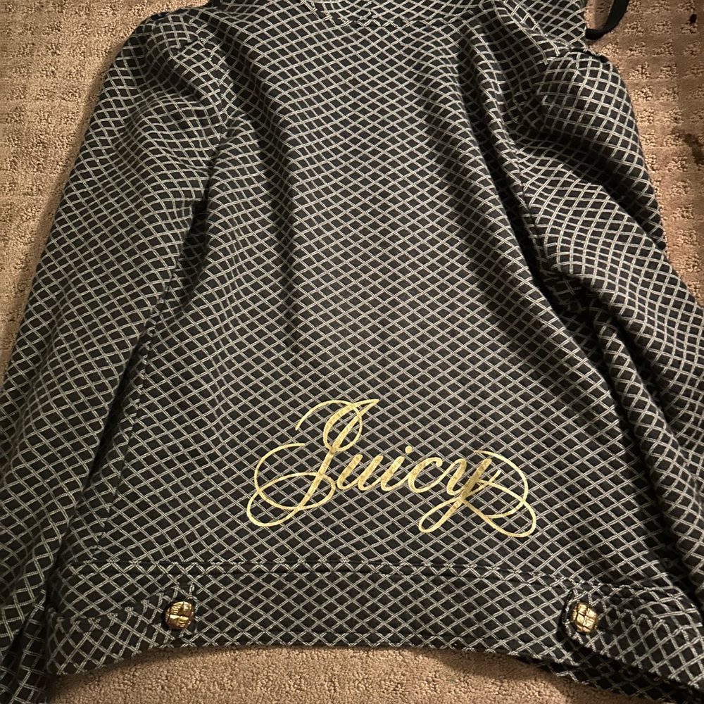 vintage juicy couture zipup diamon pattern w/ gold accents